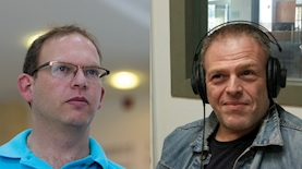 אראל סגל ואביעד גליקמן, צילום: 103FM יונתן סינדל פלאש90